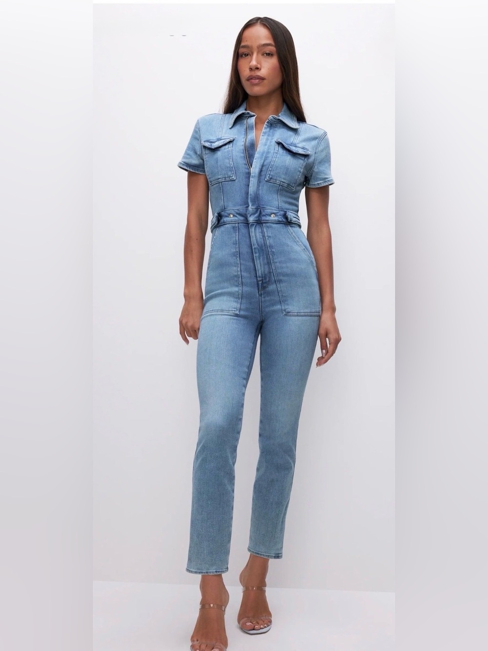 Good American Fit For Success Denim Jumpsuit in Indigo599 - XS NWT